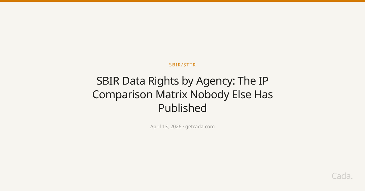 SBIR Data Rights by Agency: The IP Comparison Matrix Nobody Else Has Published