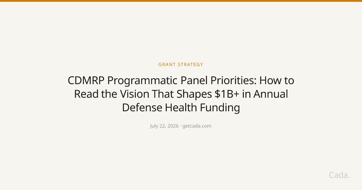 CDMRP Programmatic Panel Priorities: How to Read the Vision That Shapes $1B+ in Annual Defense Health Funding