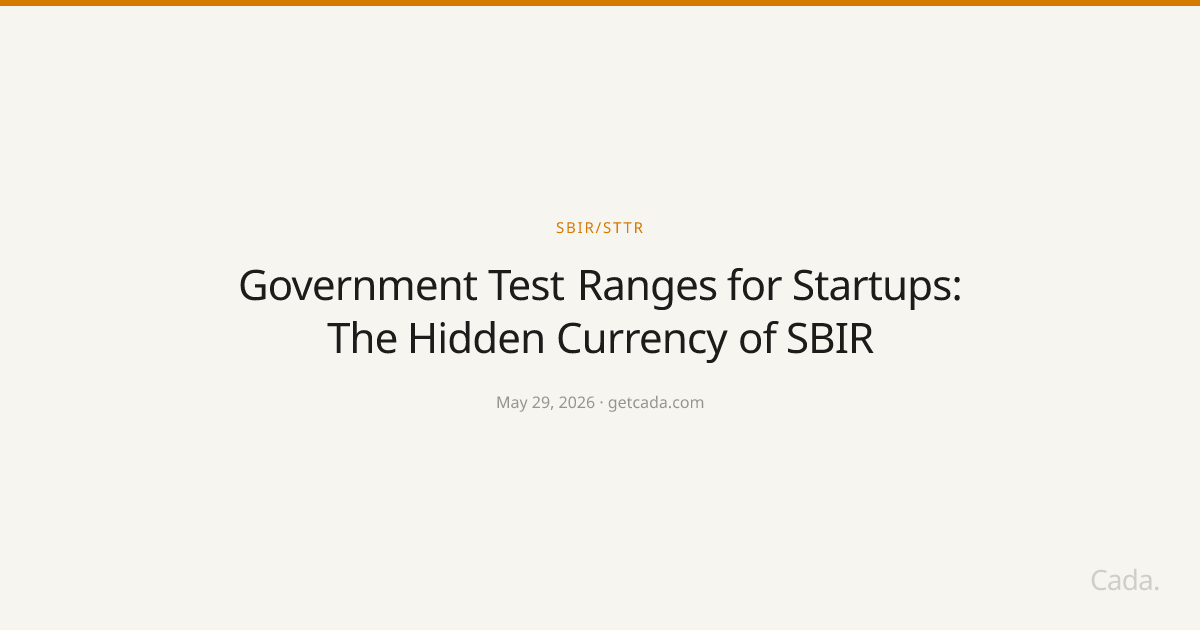 Government Test Ranges for Startups: The Hidden Currency of SBIR