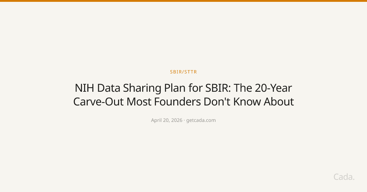NIH Data Sharing Plan for SBIR: The 20-Year Carve-Out Most Founders Don't Know About