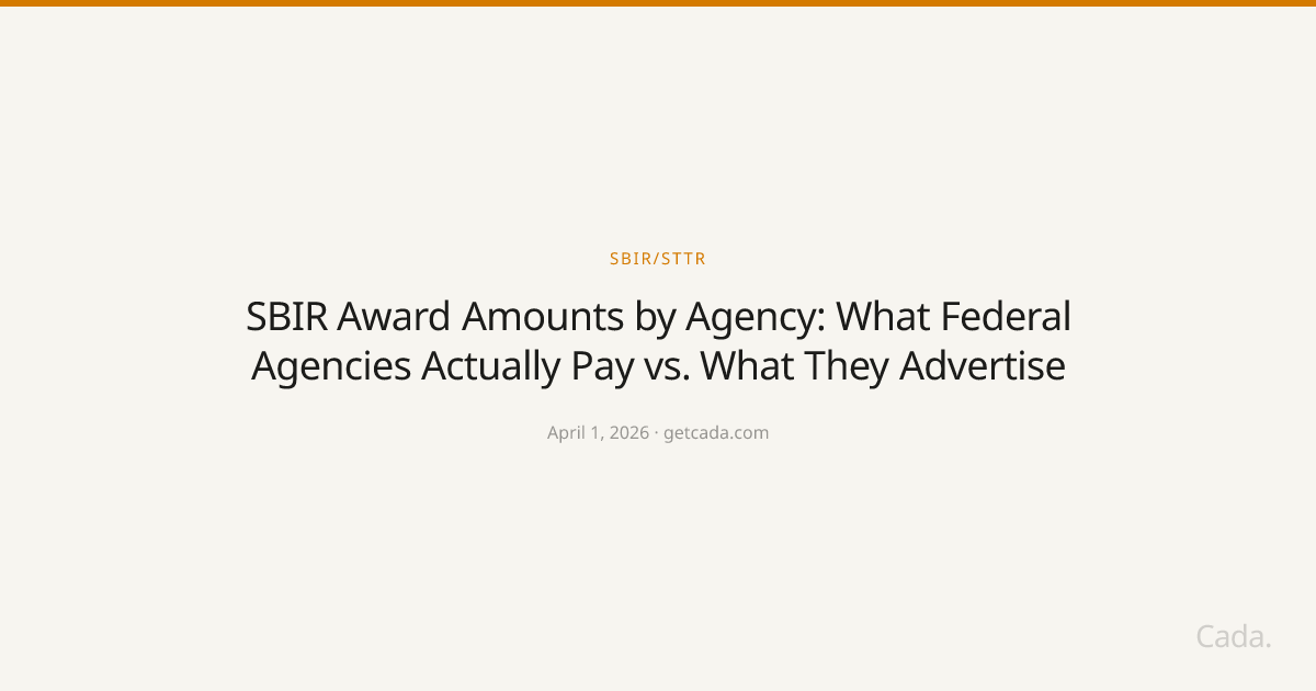 SBIR Award Amounts by Agency: What Federal Agencies Actually Pay vs. What They Advertise