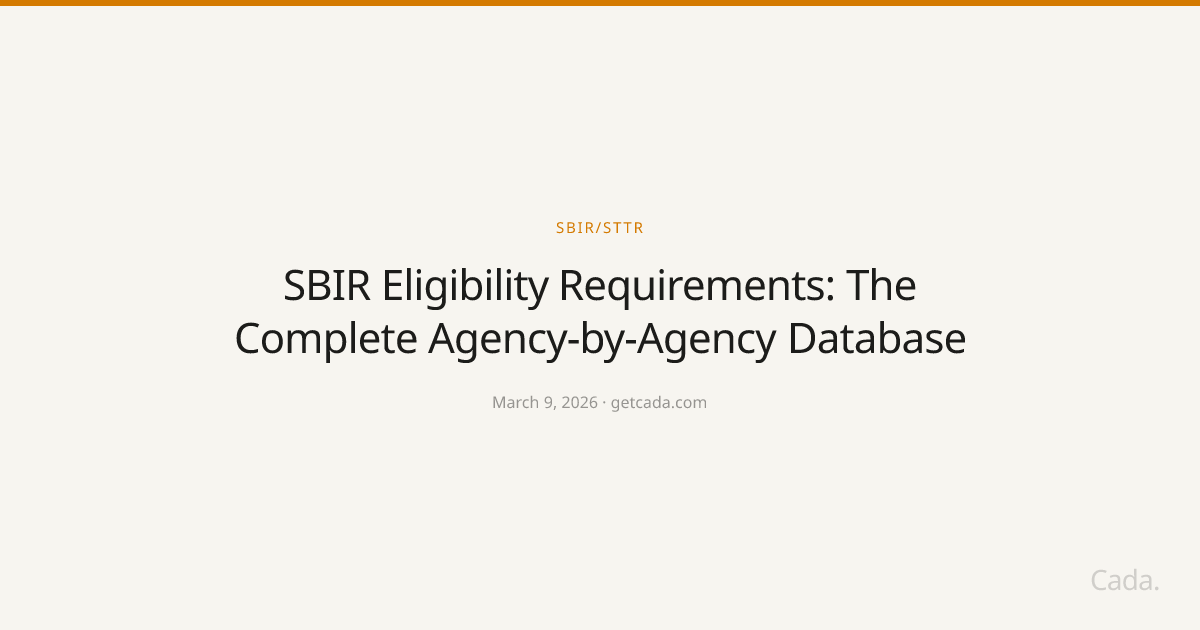 SBIR Eligibility Requirements: The Complete Agency-by-Agency Database