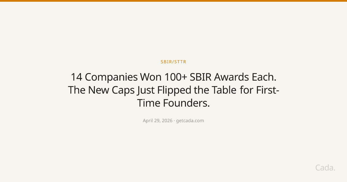 14 Companies Won 100+ SBIR Awards Each. The New Caps Just Flipped the Table for First-Time Founders.