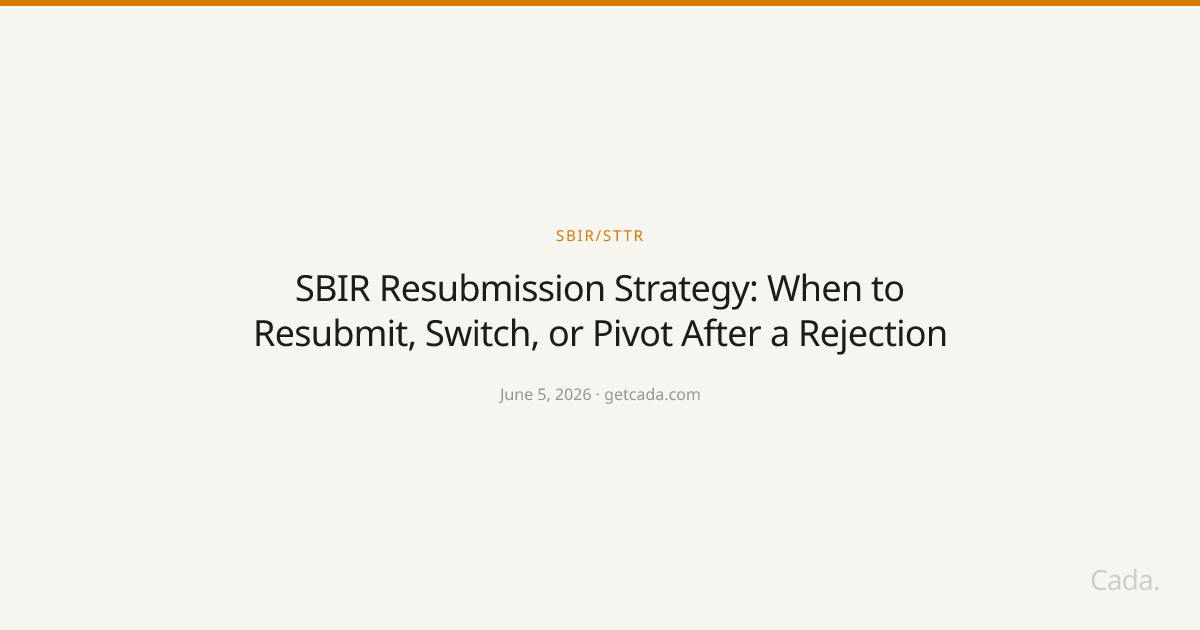 SBIR Resubmission Strategy: When to Resubmit, Switch, or Pivot After a Rejection