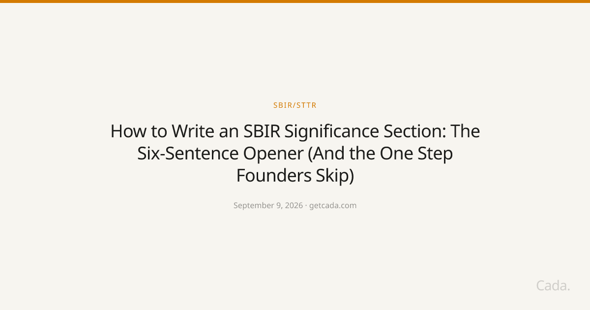 How to Write an SBIR Significance Section: The Six-Sentence Opener (And the One Step Founders Skip)