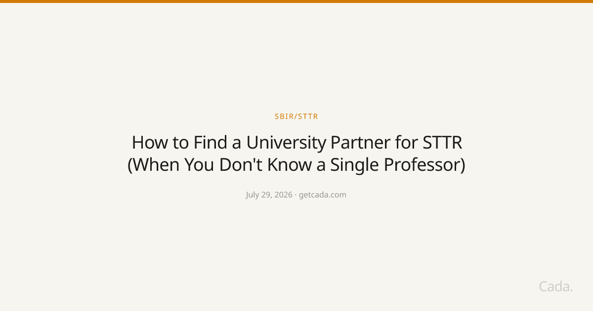 How to Find a University Partner for STTR (When You Don't Know a Single Professor)